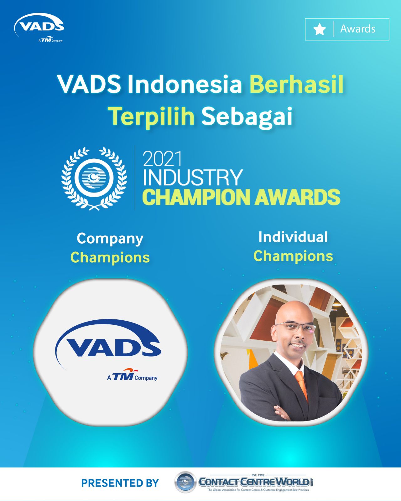 Image of PT VADS Indonesia Berhasil Meraih Penghargaan "2021 Industry Champion Awards" 