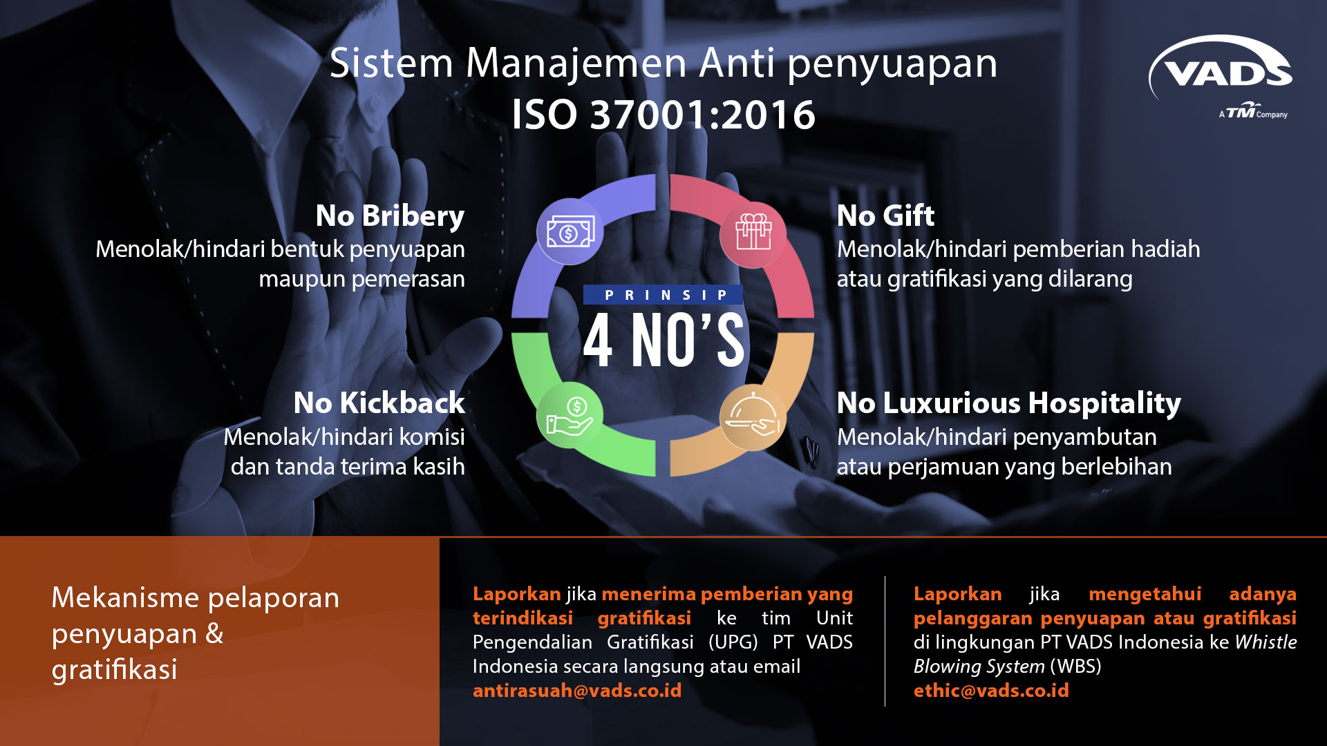 Image of PT VADS Indonesia is Committed to Implementing ISO 37001:2016 Anti-Bribery Management System Policy